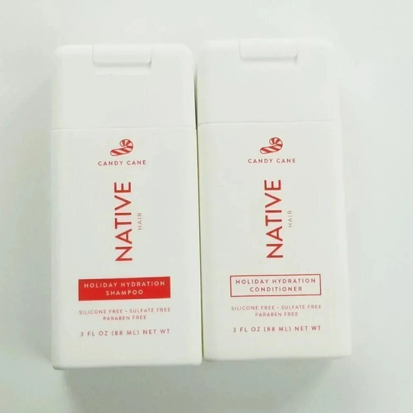 Native Hair 3 Oz Holiday Hydration Candy Cane Paraben Free Shampoo & Conditioner - Picture 1 of 2